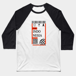 Indonesia flight ticket boarding pass new Baseball T-Shirt